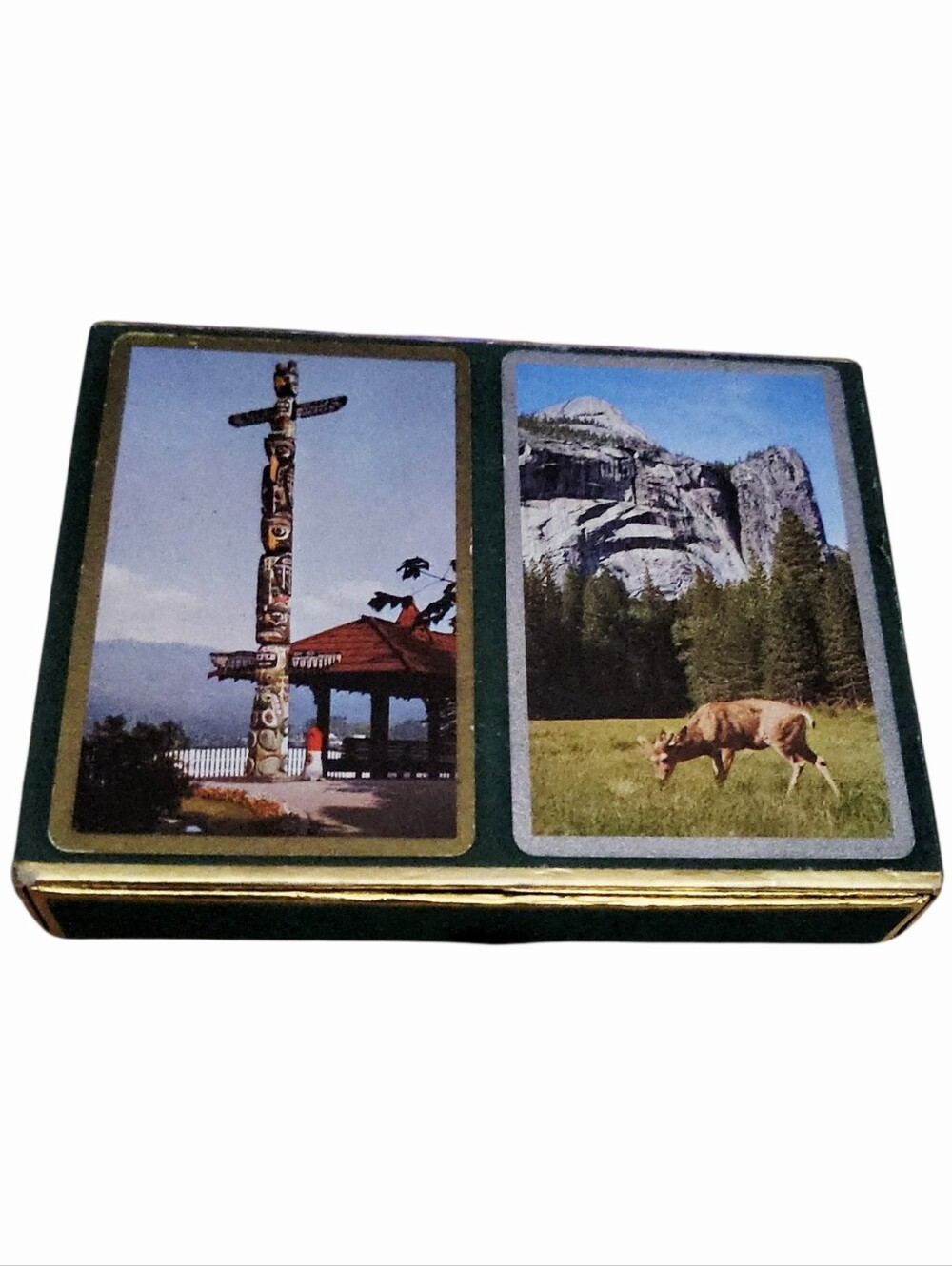 Vintage 70's Alaskan Totem Wildlife Pinochle Card Double Deck Set